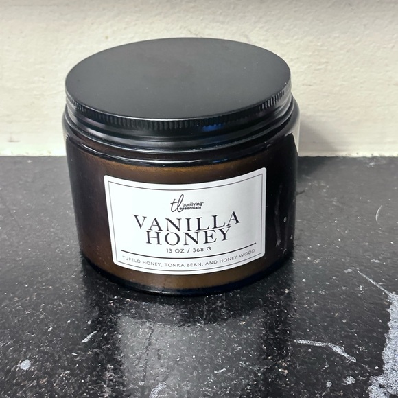 True Living Essentials 3 Wick Vanilla Honey 13oz Jar Candle - Picture 1 of 4